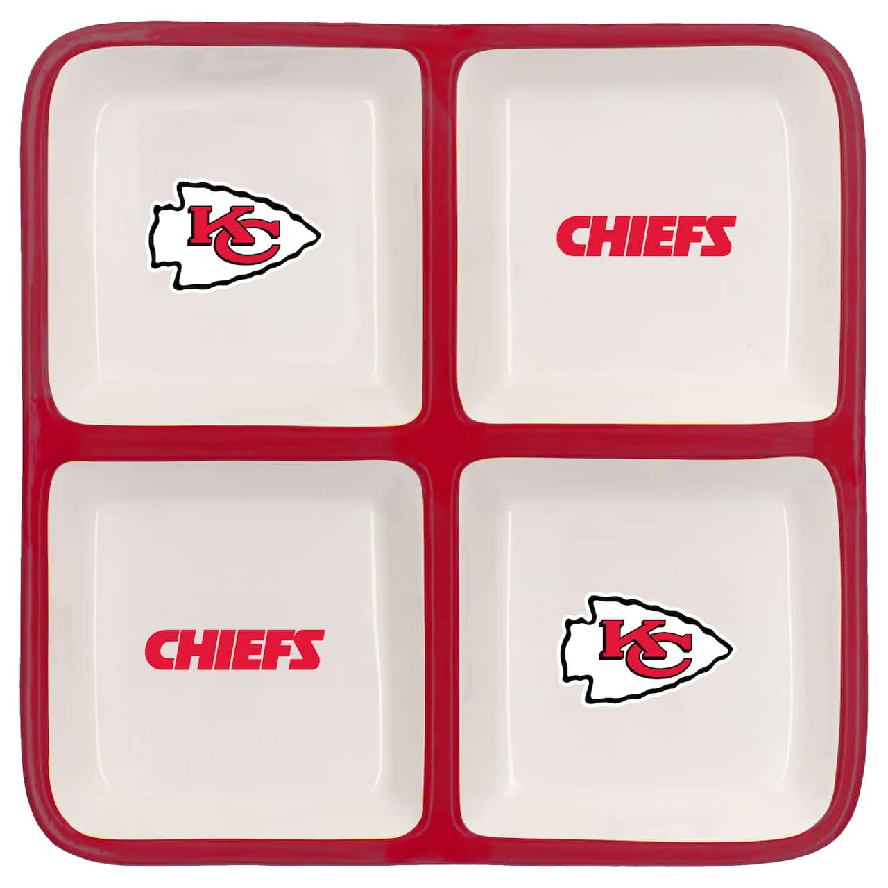 The Memory Company NFL 4 Section Square Ceramic Tray